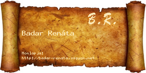 Badar Renáta névjegykártya